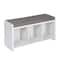 Honey Can Do White Cube Organizer Bench with Shoe Storage and Seat Cushion